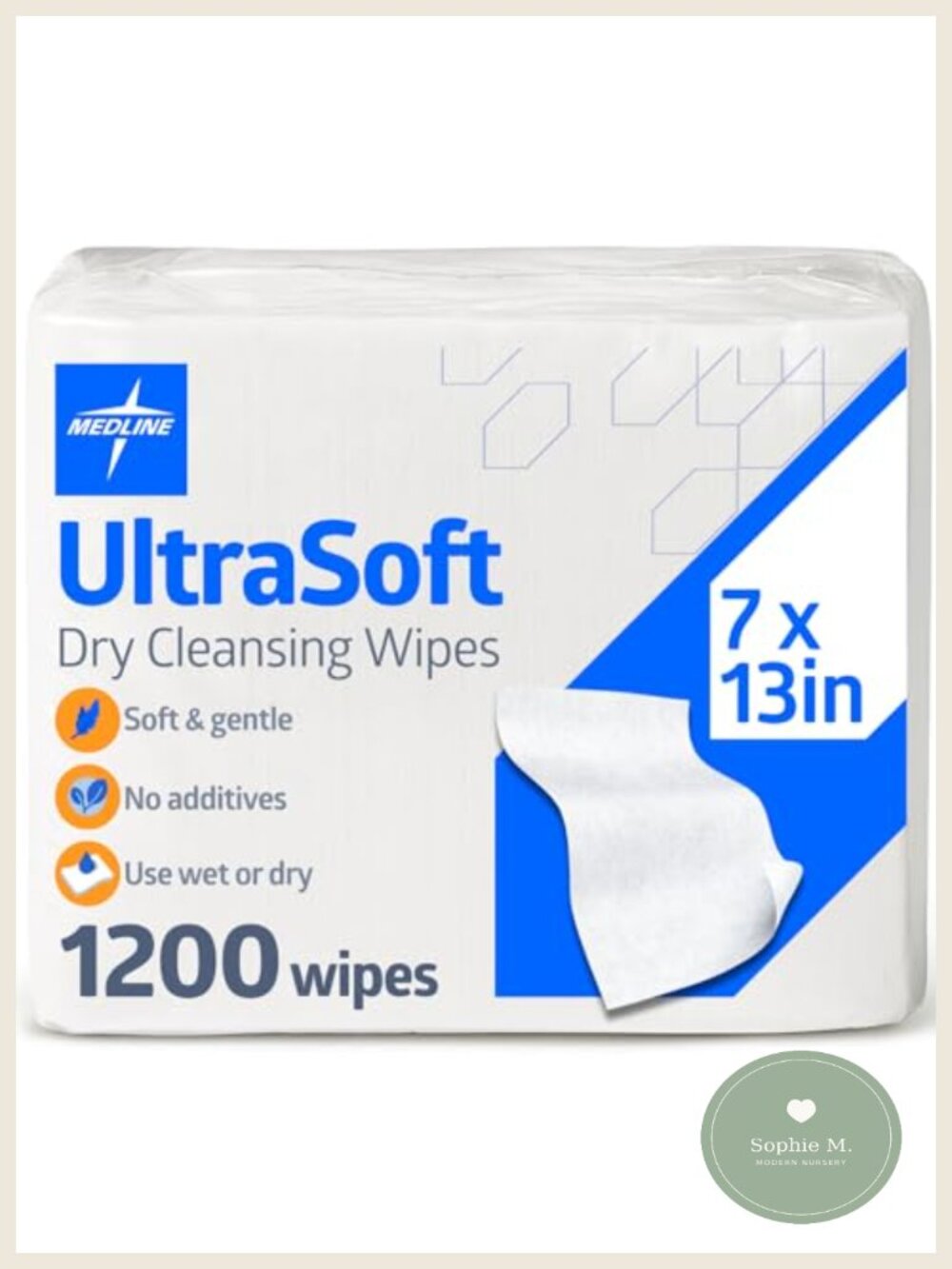 Ultrasoft Dry Baby Wipes Gentle Disposable Cleansing Cloths 1200 Ct 7x13 In